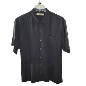 Men's Tommy Bahama Black 100% Silk Button-up Shirt Size Large